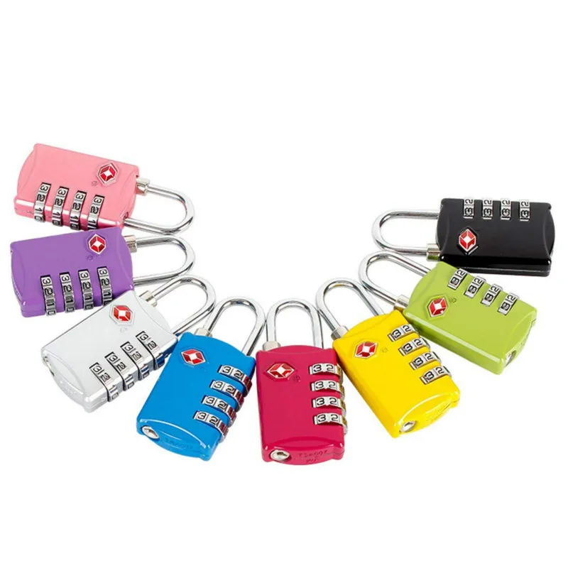 

4 Digit Gym Lock, TSA Approved Padlock Combination Lock Keyless for Luggage Suitcase Outdoor Sports Lockers (Rose Red)