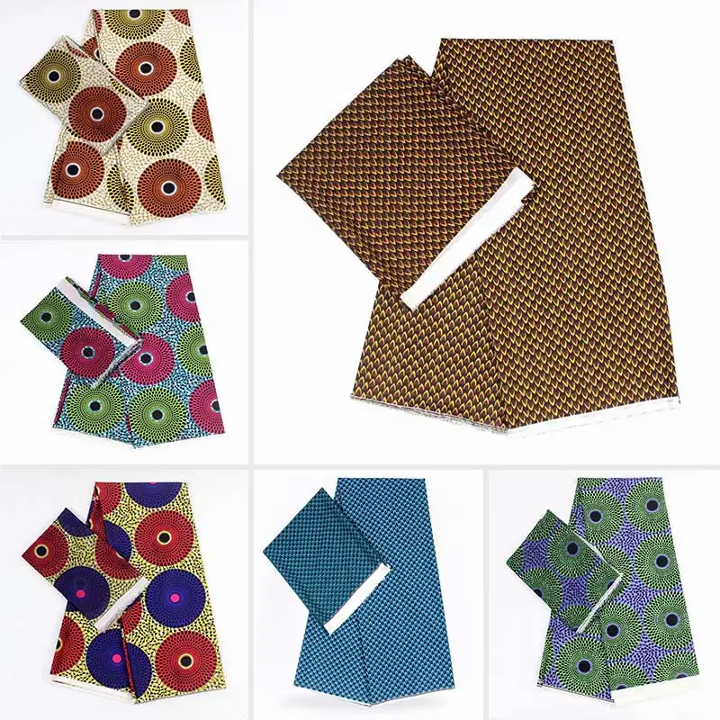 Шелковые принты ткани Анкара атласный воск высокого качества африканская ткань для вечерние платья YB01