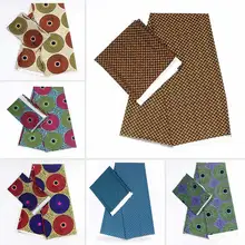 Шелковые принты ткани Анкара атласный воск высокого качества африканская ткань для вечерние платья YB01