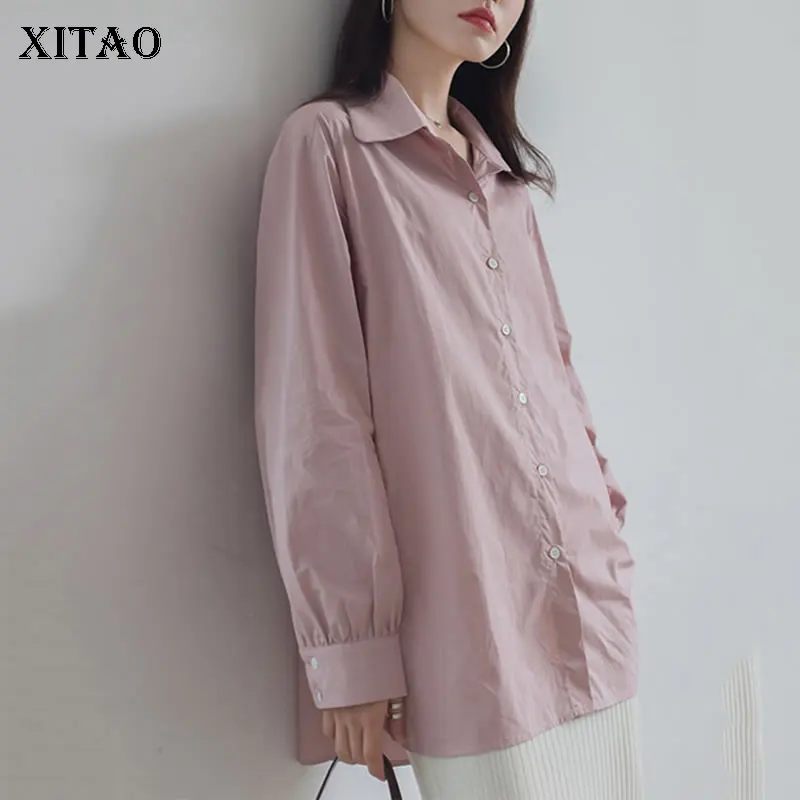 

XITAO Bandage Pleated Blouse Fashion New Women 2020 Spring Summer Single Breast Goddess Fan Casual Minority Shirt DMY4281