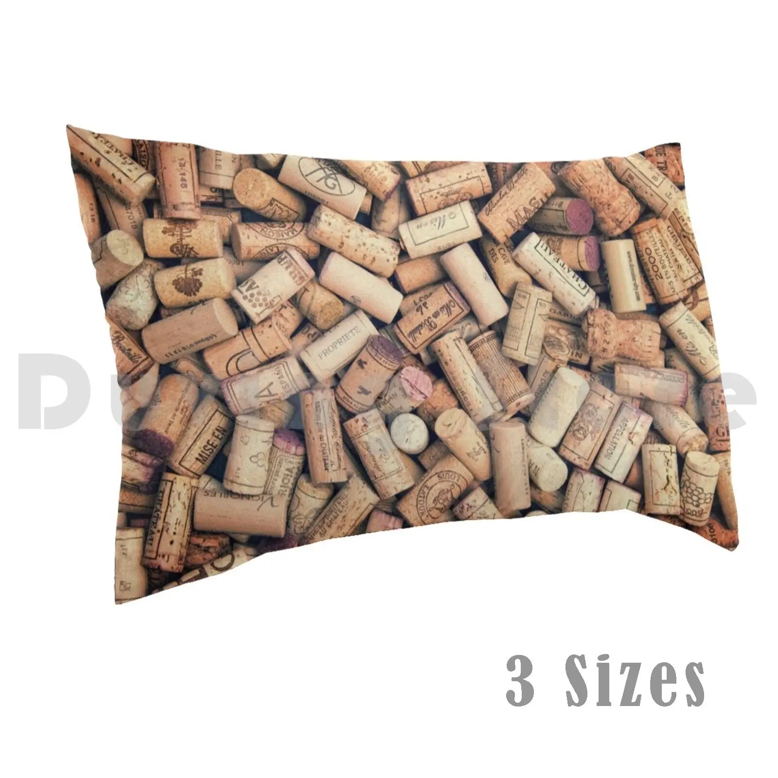 

Wine Corks Pillow Case Printed 50x75 Wine Corks Collection Kitchen Cellar Stack Pile Many Background French