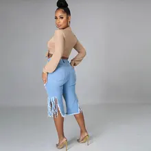 

Summer jeans Short denim shorts Female Stretch Ripped Light Blue sexy Loose Jeans Women's Fashion pants Spandex Wide Leg Shorts