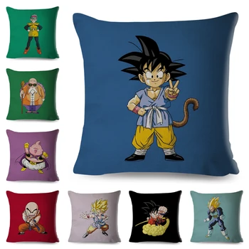 

Cute Dragon Ball Cushion Cover for Sofa Home Pillow Case Decor Cartoon Son Goku Printed Plush Japan Anime Linen Pillowcase 45x45