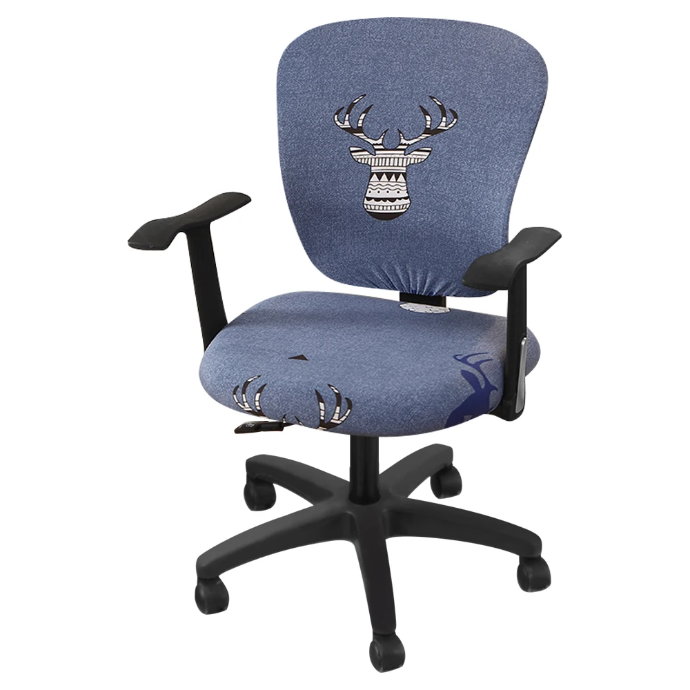 C Christmas Elastic Chair Covers Anti-dirty Rotating Printed Stretch Office Computer Desk Seat Chair Cover Removable Slipcovers - Цвет: C