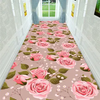 

Fashion 3D Flower Corridor Kitchen Floor Mat Soft Flannel Non-slip Area Rug Living Room Bedroom Decor Rug Carpets for Bed Room