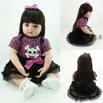 

58CM Silicone soft Handmade Reborn Baby Cute Dolls Bebes Alive Menina Kids Playmate Realistic Boneca Lifelike Girl Birthday Gift