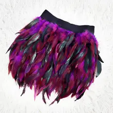 Разноцветная юбка с перьями ремень-подвязка пояс чулки сексуальное женское бельё Harajuku бондаж сжигание фестивальный рейв размера плюс