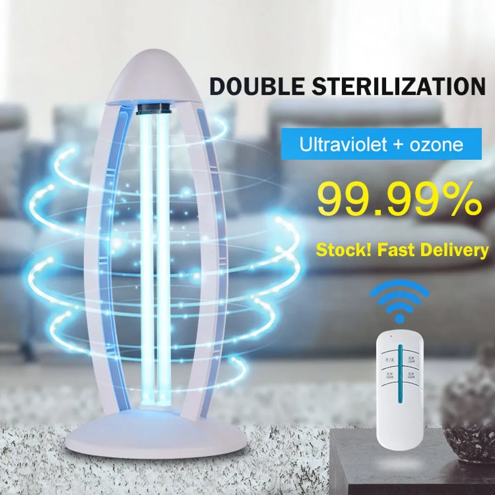 38W Ozone Quartz UVC Disinfection Light 110V 220V Ultraviolet Lamp UV Light Sterilizer for Home Hospital Bactericidal Germicidal