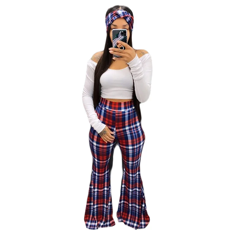 3 Piece Outfit Women Sets Bodycon Matching Set Crop Top Flared Pants Scarf Joggers Tracksuit Fall Clothes Wholesale Dropshpping 2