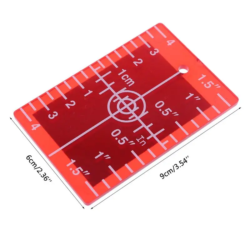 Laser Level 1 Pc Target Card Plate inch/cm for Green and Red