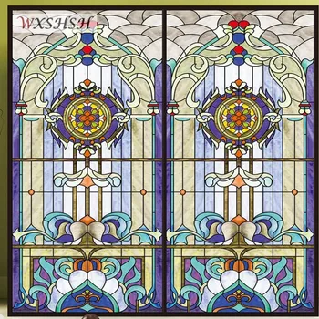 

Custom Size Window Film Mixed Color Static Cling Symmetry Stained Home Decoration Durable Recyclable Glass Sticker 40cmx100cm