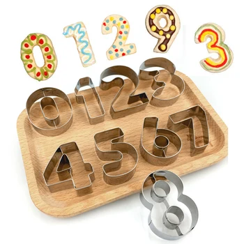 

Economical 9 Pcs 0-8 Number Shape Cookie Biscuit Cutter Mould Stainless Steel Baking Mold ds99