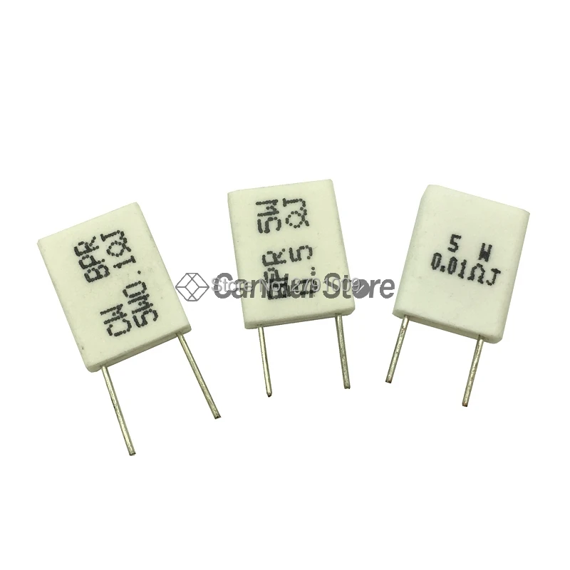 10pcs 5W 0.01 0.015 0.02 0.05 0.1 0.15 0.2 0.25 0.33 0.47 0.5 ohm Non-inductive Ceramic Cement Resistor | Инструменты