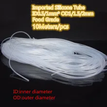 1 pièces 10 mètres ST001 importé Tube de Silicone ID0.5/1mm * OD1/1.5/2.0mm tuyaux de plomberie tuyau Transparent capillaire de qualité alimentaire(China)