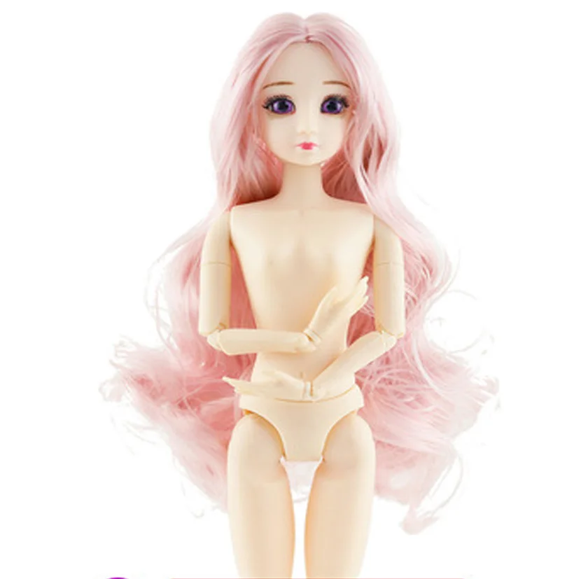 Кукла 30 см подвижные шарнирные куклы 3D глаза Bjd пластиковая кукла для девочек игрушки длинный парик женская обнаженная тело мода Рождество милый подарок - Цвет: H07