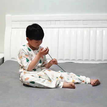 

Infants Children Spring and Summer Baby before 4 2 Bamboo Cotton Cloth Thin Sleeping Bag Long Sleeve 2 Layer Short Sleev