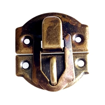 

40pcs/lot 27mm*30mm Clasp Agraffe Special Small Packing Buckle Hanging Lock Antique Wooden Gift Box Jewellery Drawer Decoration