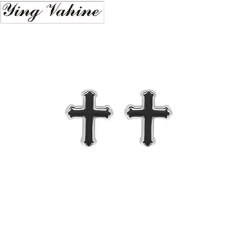 

ying Vahine 100% 925 Sterling Silver Cross Small Stud Earrings for Women
