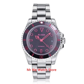

Bliger 40mm Automatic Mechanical Men Watch Luxury Brand Sapphire Crystal Watch Luminous Waterproof Calendar Wristwatch Men