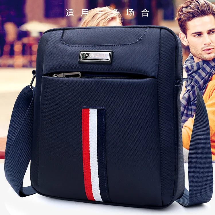 

2019 Spring Summer New Style Nylon Waterproof MEN'S Single-shoulder Bag Business Casual Solid Color Large-Volume Oblique Bag