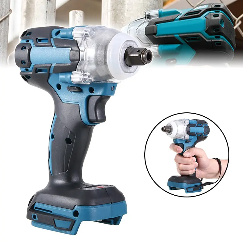 

1pc 18V Impact Wrench Brushless 1/2" 520Nm Chargeable Cordless Drill Battery Electric Power Construction Tool