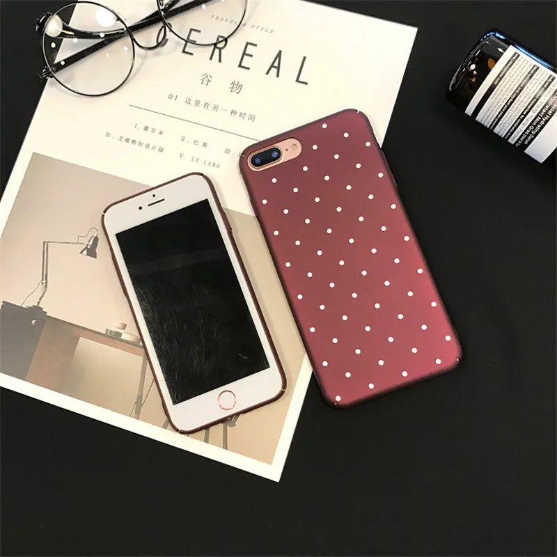 Винно красный чехол для телефона в ретро стиле с принтом горошек iPhone 11 Pro Max XR X XS 7 8