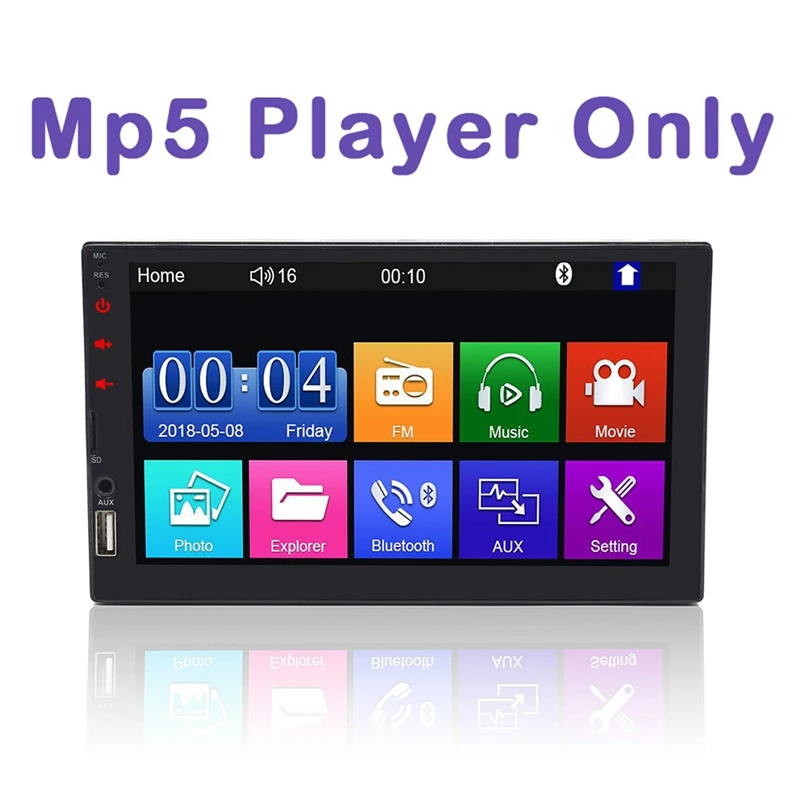 2Din 7 дюймов Автомобильный Mp5 плеер поддерживает Bluetooth Hd Hands-Free Fm зеркальное соединение обратное изображение аудио видео плеер