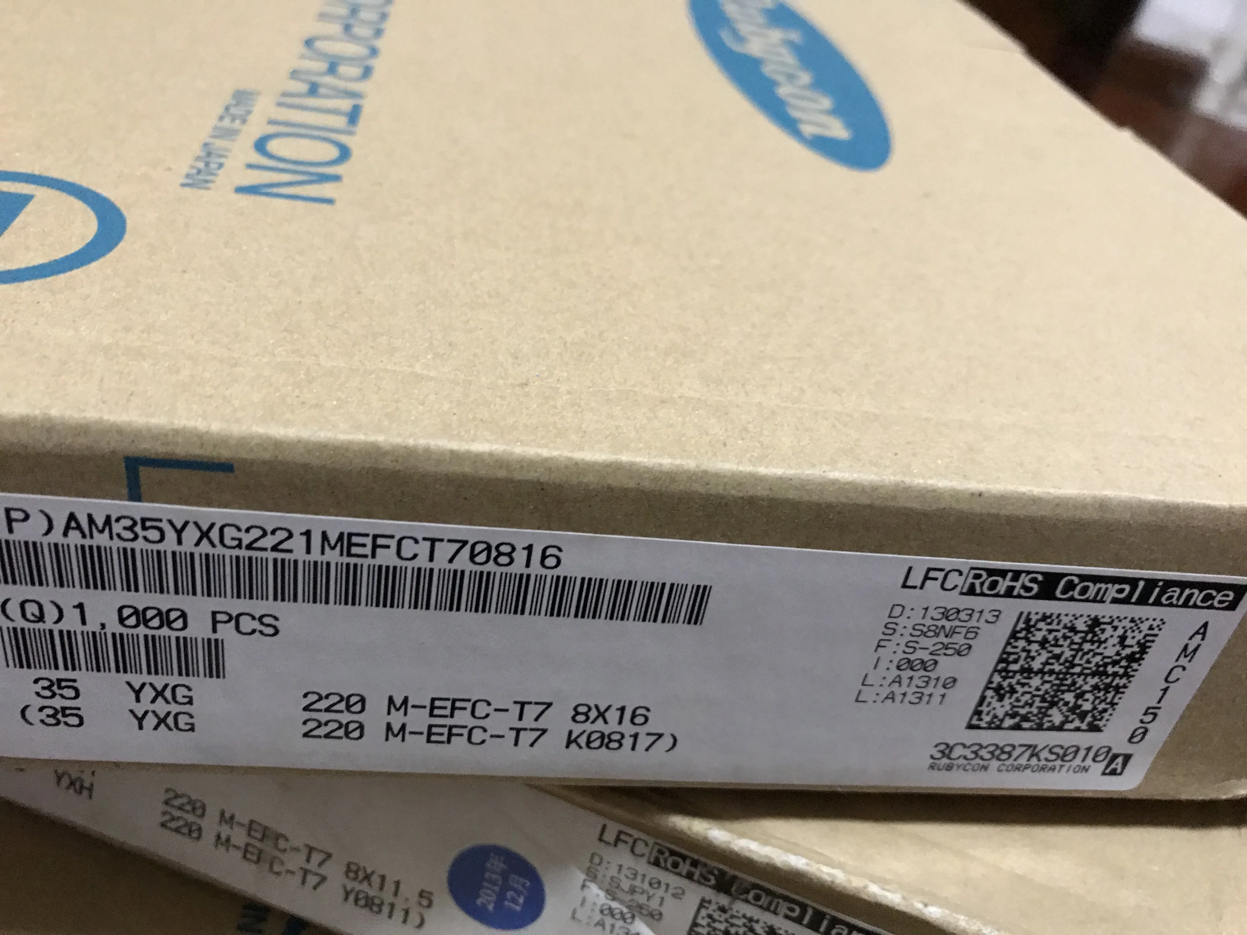 100 шт. конденсатор Bolsa японский Rubycon 35v220uf 8x15 yxg серии высокочастотных низкоомных 220 мкФ/35 v
