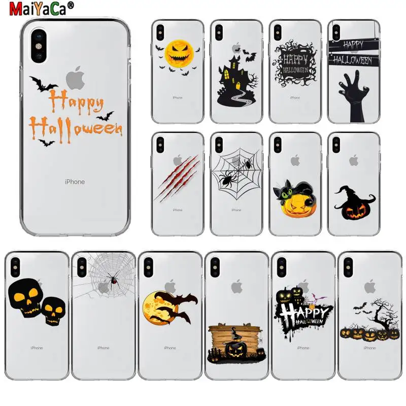 

MaiYaCa Halloween The Nightmare Before Christmas Transparent Soft Phone Cover for iPhone 11 pro 8 7 6 6S Plus X XS MAX 55S SE XR