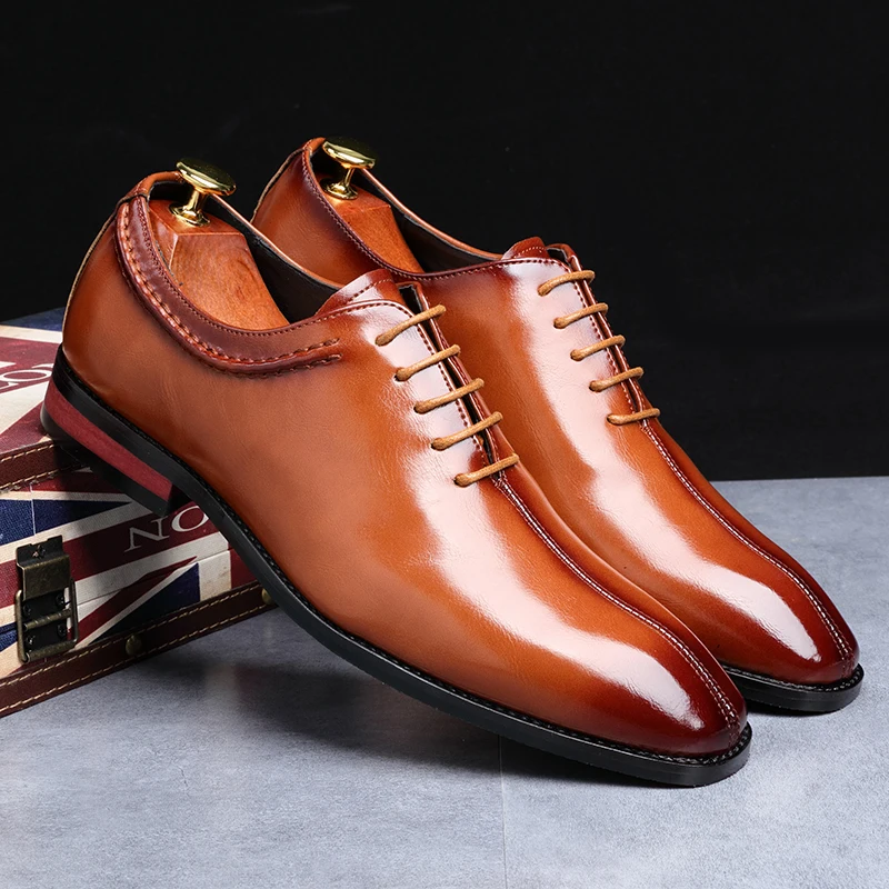 

Casoipra High Quality Leather Classic Shoes Men Black Brown Italian Oxford Shoes Sapato Social Office Dress Formal Shoes