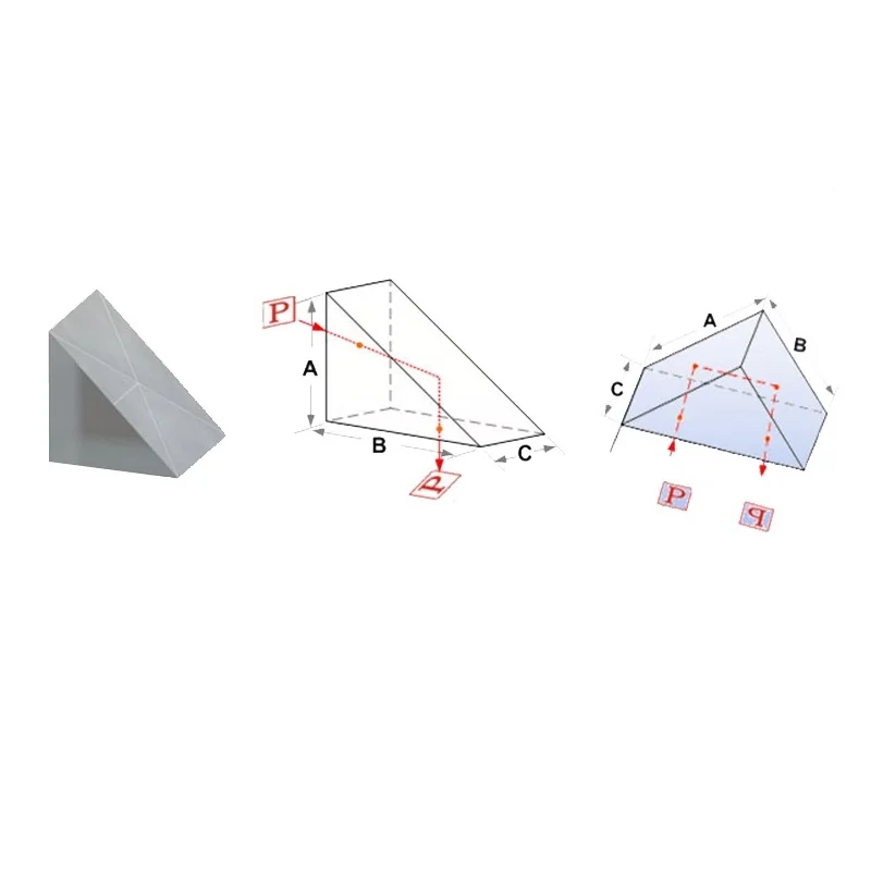 K9 Optical Right Angle Prism Lsosceles Prism Uncoated Total Reflection Optical 180 Degrees 90 Degrees Turning Corner Prism