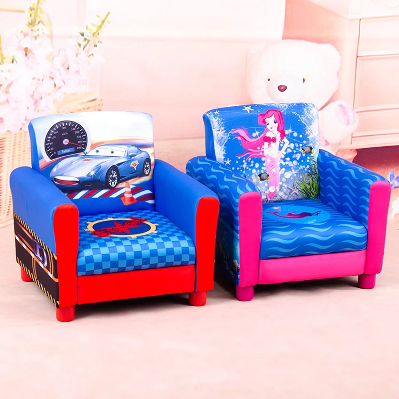Один человек мультфильм автомобиль пункт маленький диван стул дети диван оригинальность мини прекрасный детская комната Ткань Искусство диван синий