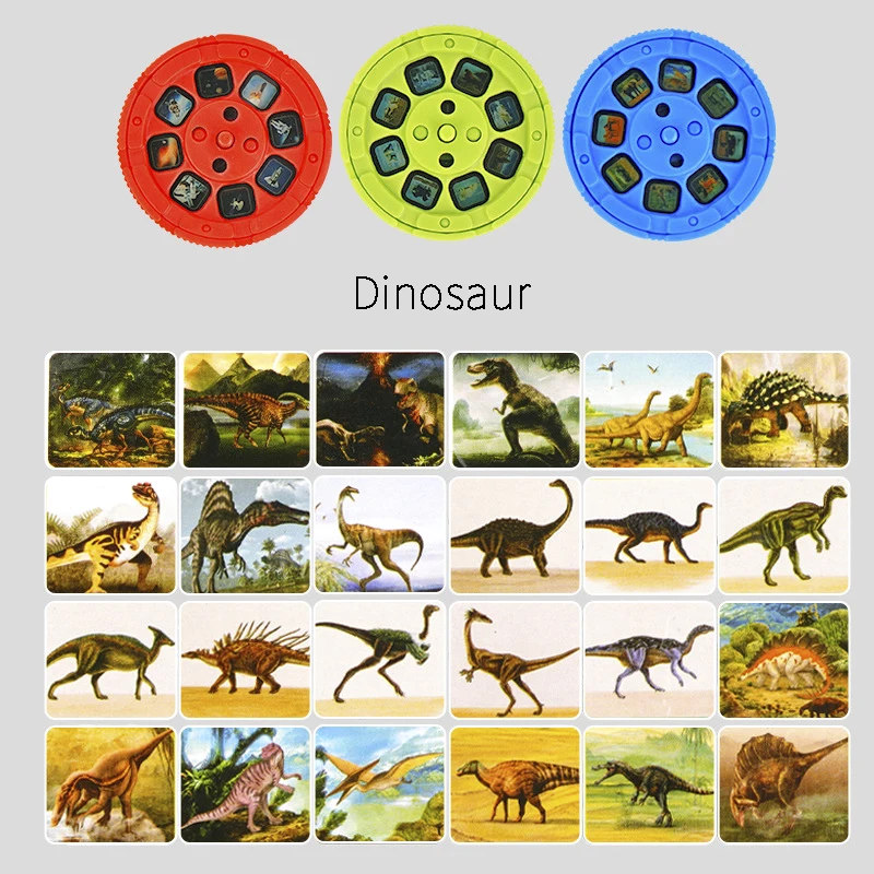 Novelty Toys Parent-child Interaction Puzzle Early Education Luminous Toy Animal Dinosaur Child Slide Projector Lamp Kids Toys Flashlight Projector Toy Led Sensory Toys