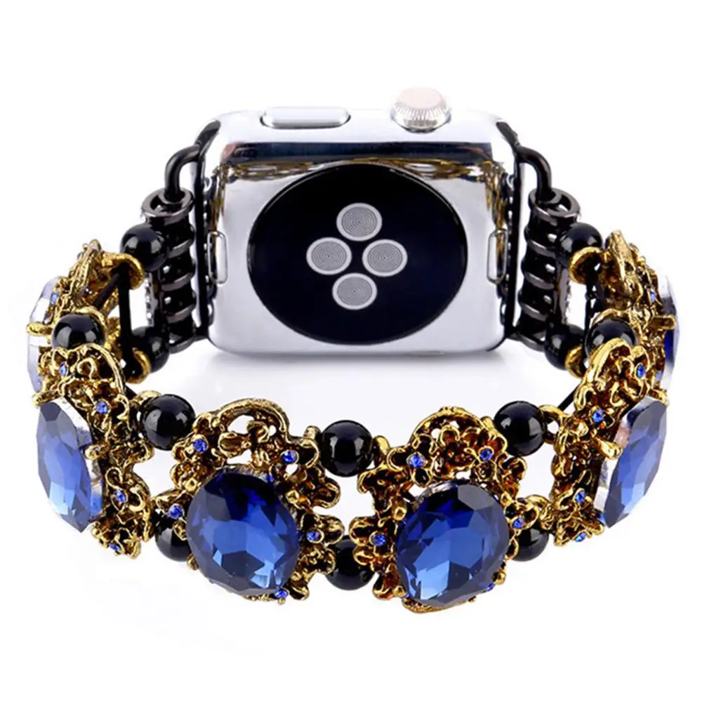 blue Модный Ювелирный Браслет для Apple Watch Series 4 44 мм 38 мм ремешок для Apple Watch Band 42 мм 40 мм iWatch Series 4321 ремешки - Цвет ремешка: blue