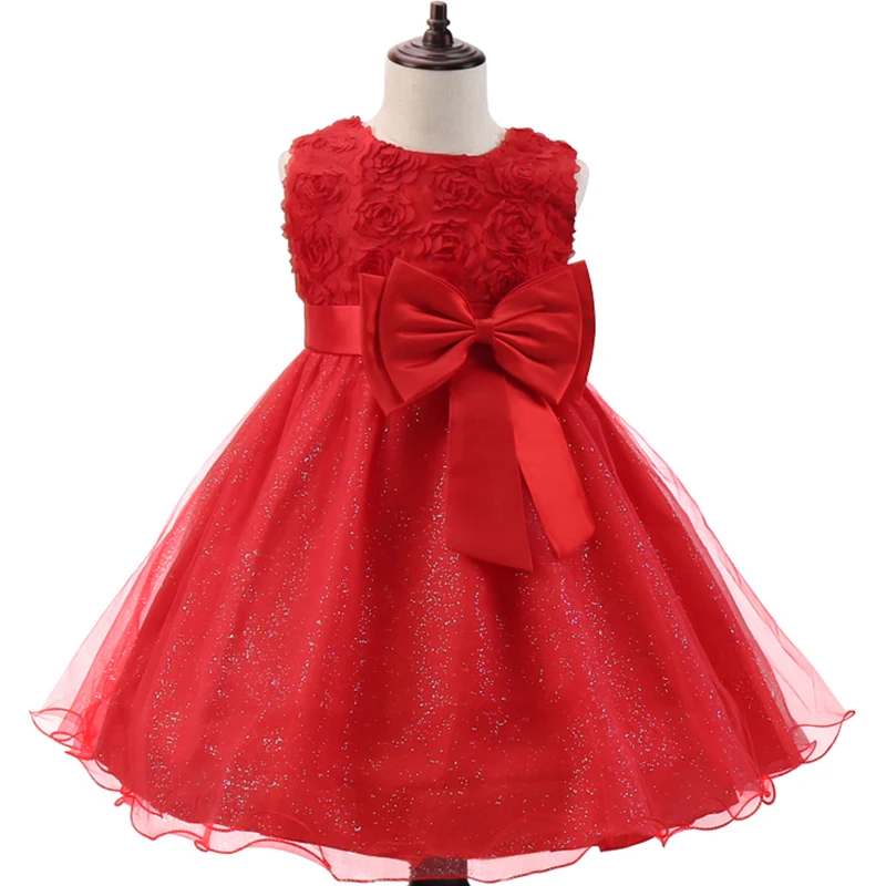 Нарядное платье для девочек, детские праздничные платья принцессы на день рождения, летнее платье для маленьких девочек 2, 3, 4, 5, 6, 7, 8, 9, 10 лет, одежда для маленьких детей - Цвет: Red