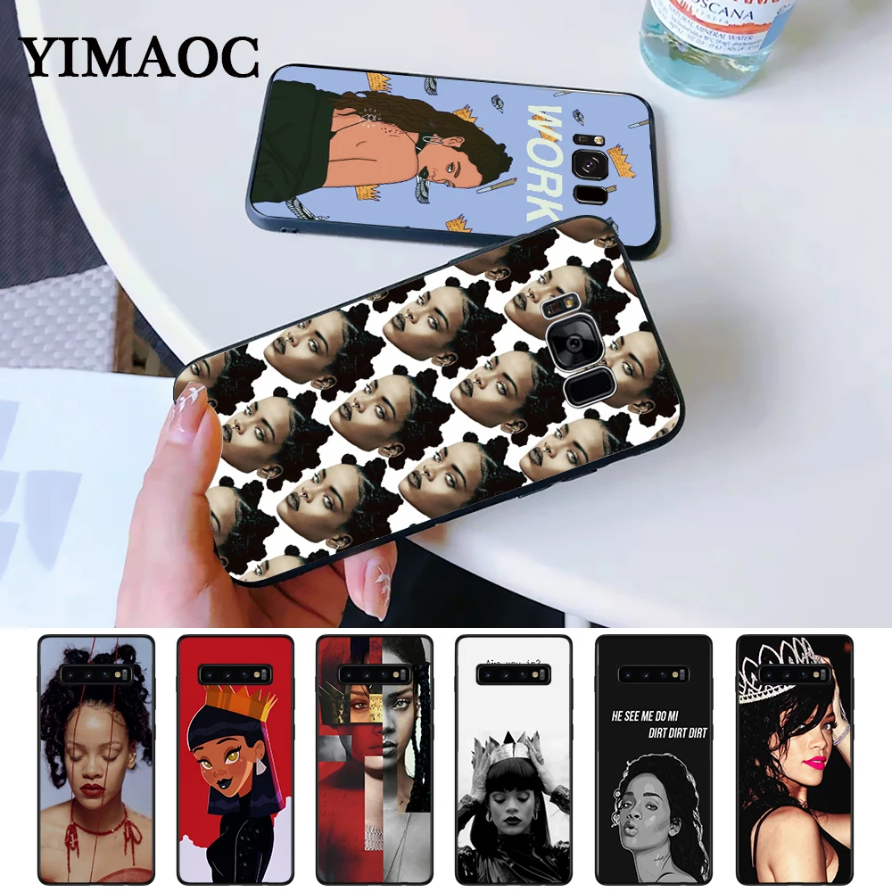 Rihanna cute wallpaper pictures luxury Silicone Case for Samsung S6 Edge S7 S8 Plus S9 S10 S10e Note 8 9 10 M10 M20 M30 |