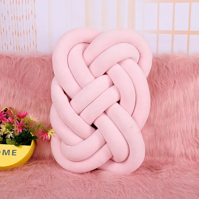 pink Скандинавский стиль, твердая мягкая подушка с узлом, вязаные вручную, шаровая подушечка диванная подушка, диван-кровать, спальня, декоративная подушка для дома, игрушки для детей - Цвет: pink