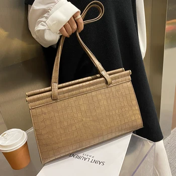 

Vintage Crocodile Shoulder Bag Women's Handbag Crossbody Messenger Bag Female Designer Casual Tote Handbag Bolso Mujer