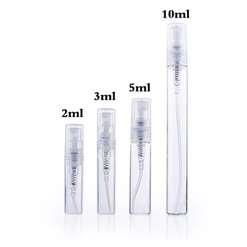 

500Pcs Wholesale 2ml 3ml 5ml 10ml Spray Bottle Empty Glass Tube Refillable Perfume Fine Mist Atomizer Liquid Vial Air Freshener