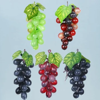 

5pcs Artificial Frosted Grapes Simulation Fruit Lifelike Centerpiece Fruit for House Kitchen Pub Decoration Cabinet Ornament (Mi