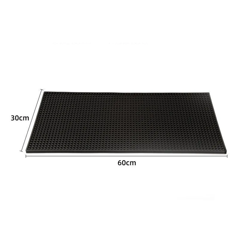 Rubber Barber Service Mat, Black Coffee Bar Mats Spill Mat for