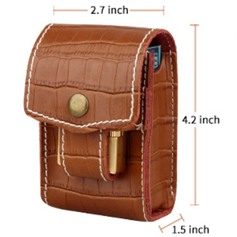 Portable Two In One Elegant Creative Leather Cigarette Lighter Case Holds  20 Cigarettes Individuality Cigarette Accessories