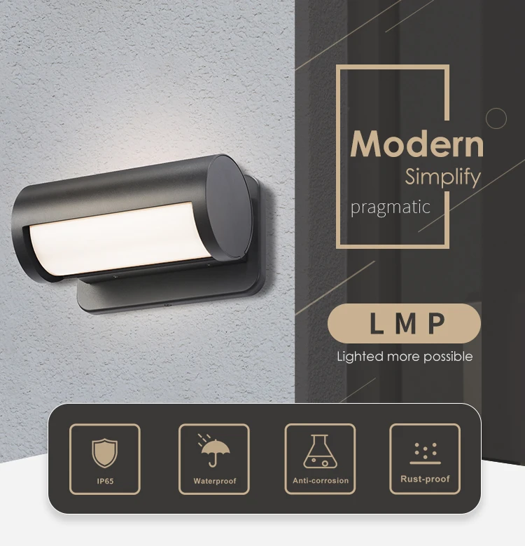 Moderna para Ambientes Iluminação de Jardim e Portão com Lâmpada Led de Parede Led em Alumínio Externos Dimmer Nacht Luz 2 externos, iluminação de jardim e portão, com