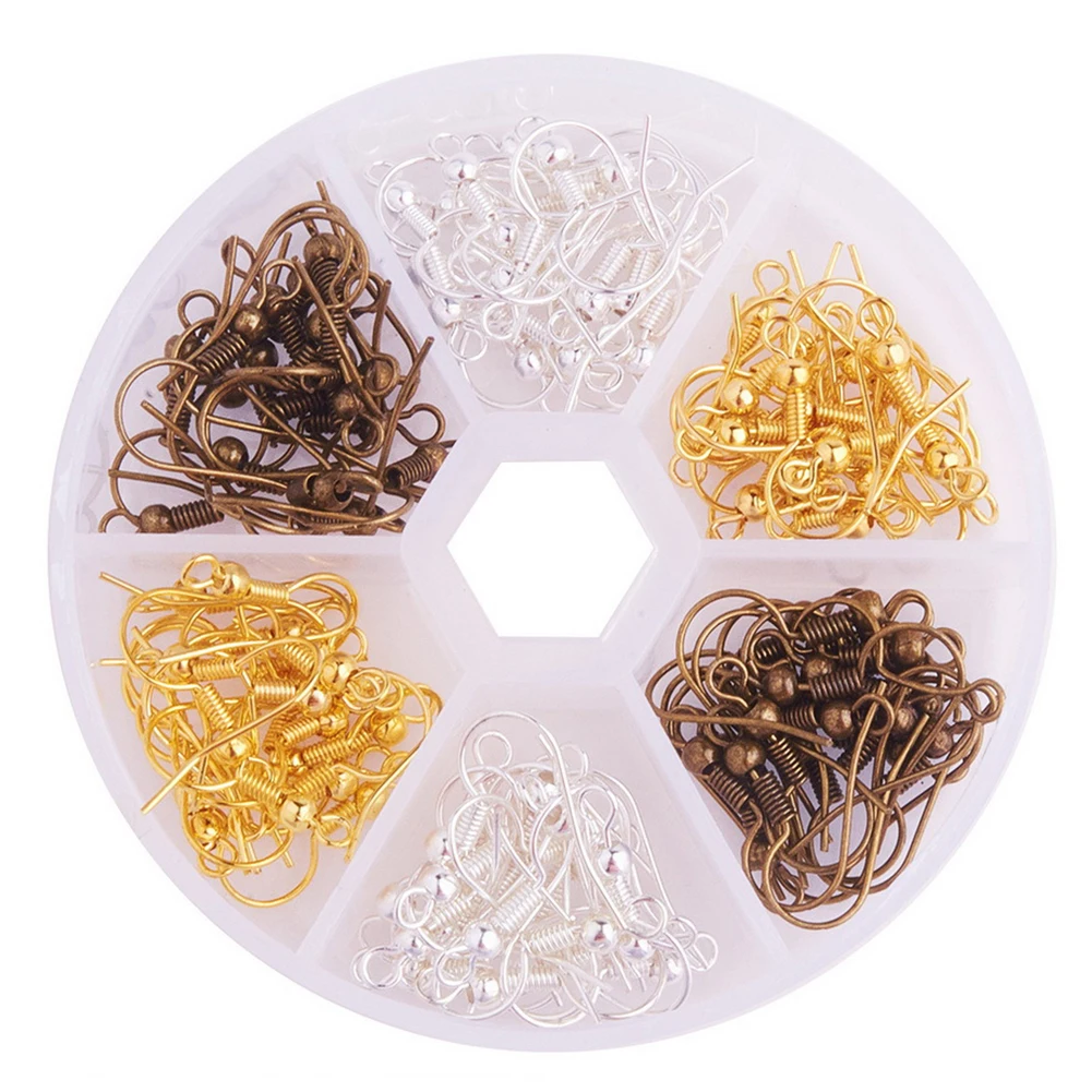 

120 Pcs Hooks Solid Plating With Box Multipurpose Easy Apply Rustproof Ear Wires Kit Findings DIY Earring Jewelry Making Copper
