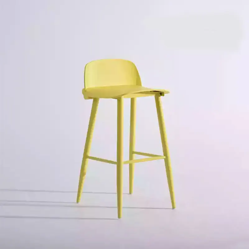 Скандинавские высокие ноги бар стул Мода Простой Творческий книжный магазин для магазина кофе, дома спинки отдыха стул - Цвет: Yellow 75cm