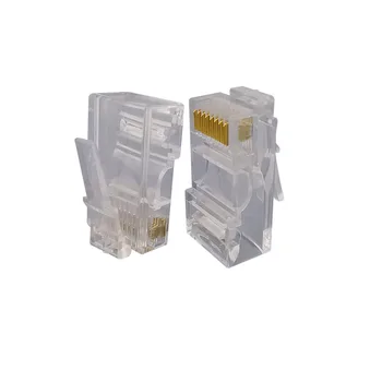 

50PCS Gold plated RJ45 Net Network Modular Plug Cat5 CAT5e Connector 8P8C utp Unshielded Modular RJ45 Crystal Head