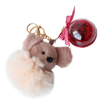 

Eternal Rose Keychain with Cartoon mouse Creative Keychain Birthday Valentine's Day Romantic Gift