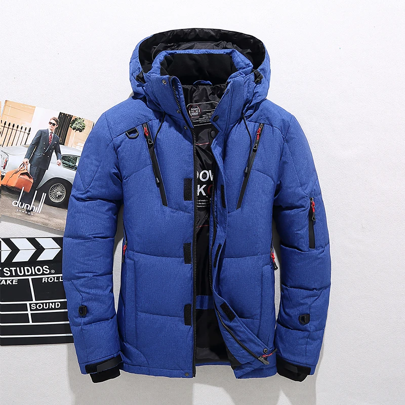 Men Winter Warm Down Jacket Overcoat White Duck Down Parka Thick Puffer Stand Thick Hat,down jacket,mens jacket