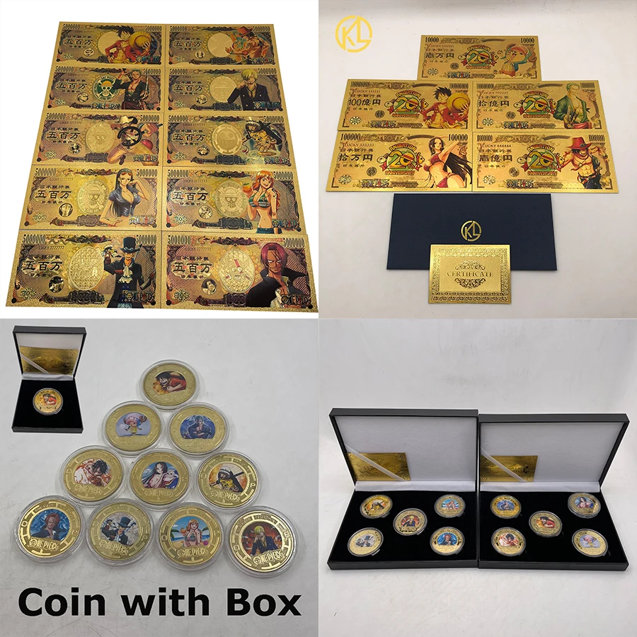 13 Designs Yen Card One Piece 5000000 Gold plastic Banknote for Classic Childhood Memory Collection | Дом и сад