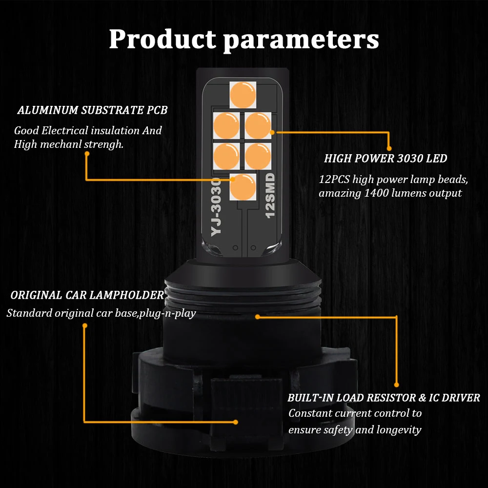 2) Canbus Amber PY24W PSY24W лампа SAMSUNG светодиодный светильник сигнала поворота DRL для Range Rover Sport 2010-2012 для BMW E90 E91 E92 E93